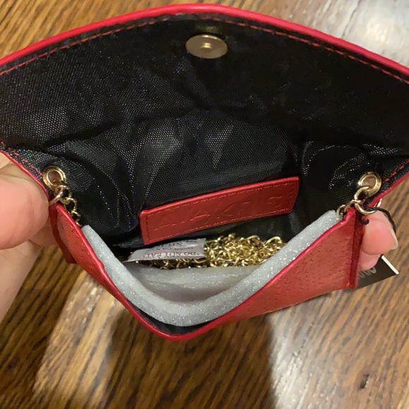 Ava & Kris Meg Ruby Red Faux Snake Skin Mini Purse - Picture 3 of 4